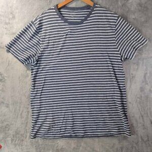 J.Crew Knit Goods Blue Striped SoftCotton TShirt L StyleH7577 laidback style Top